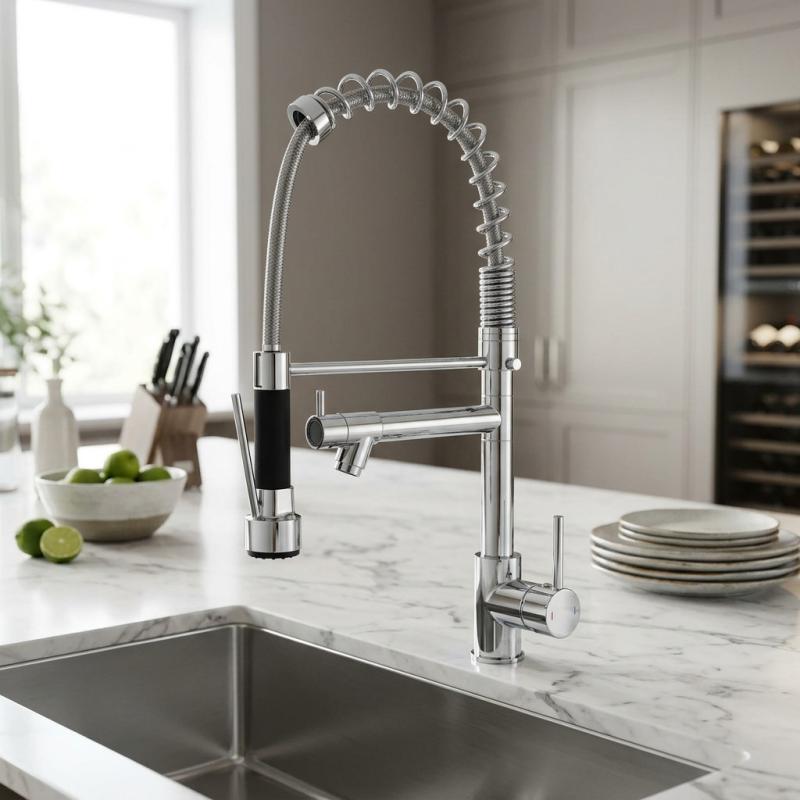 Aquanello Gastro Keukenkraan met Professionele Sproeifunctie Chroom CR-4402-GT
